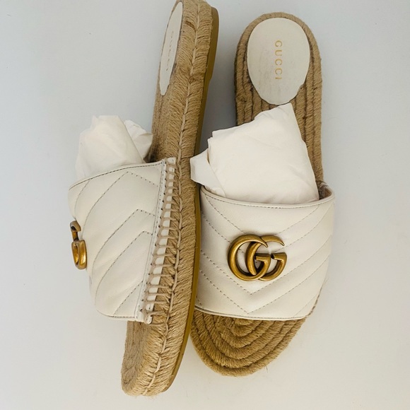 GUCCi Napa Marmont GG espadrille slides - Picture 6 of 9